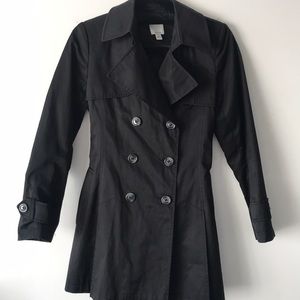 Halogen Black Long Trench Coat